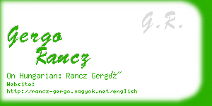 gergo rancz business card